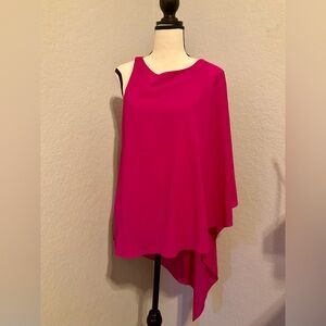 Badgley Mischka Vibrant Pink Asymmetrical Blouse